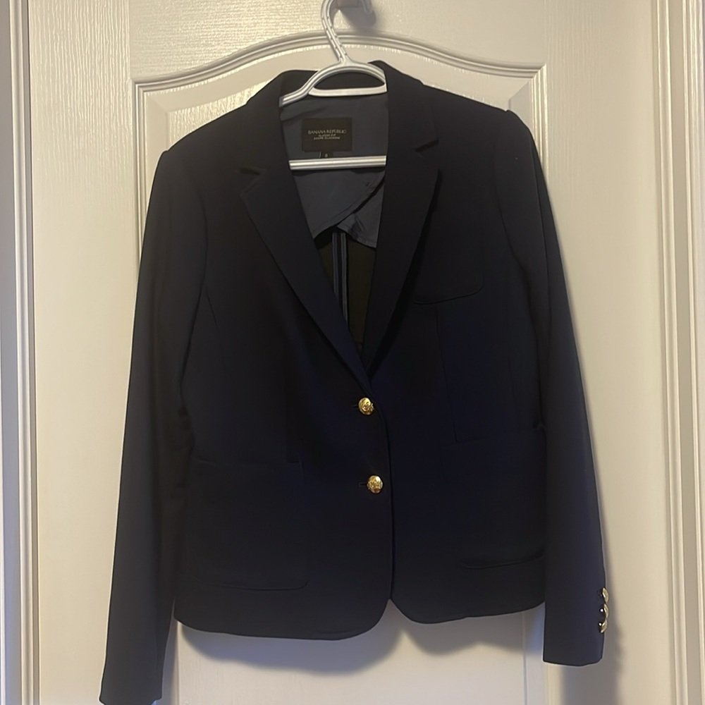 BANANA REPUBLIC classic fit navy blazer sz 8